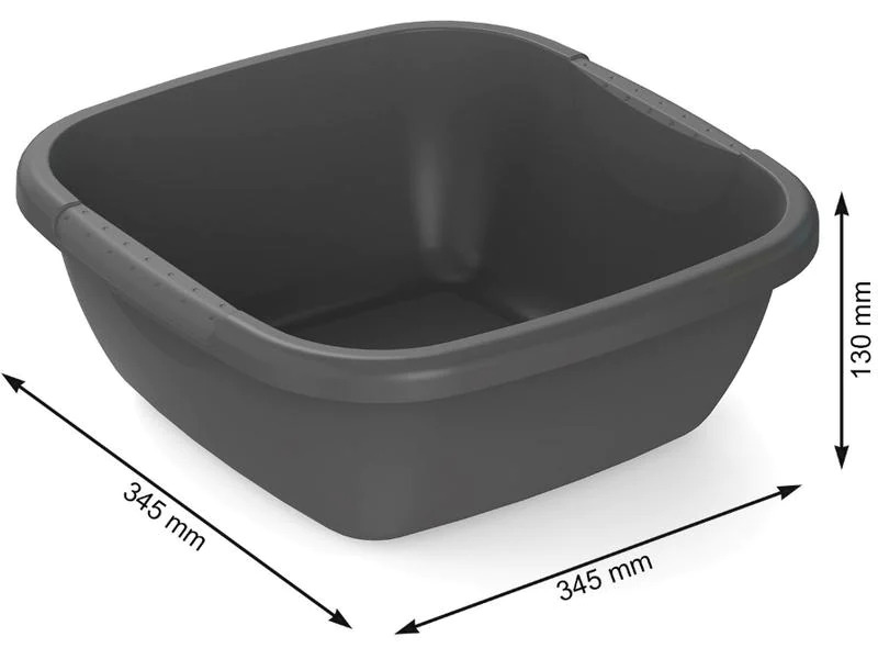 Rotho Becken Daily eckig, 8 l, Schwarz