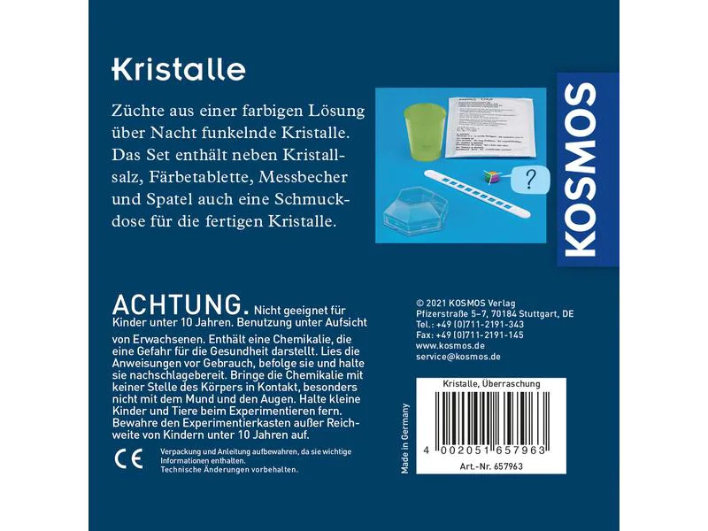 Kosmos Experimentierkasten Überraschungs-Kristalle selbst züchten
