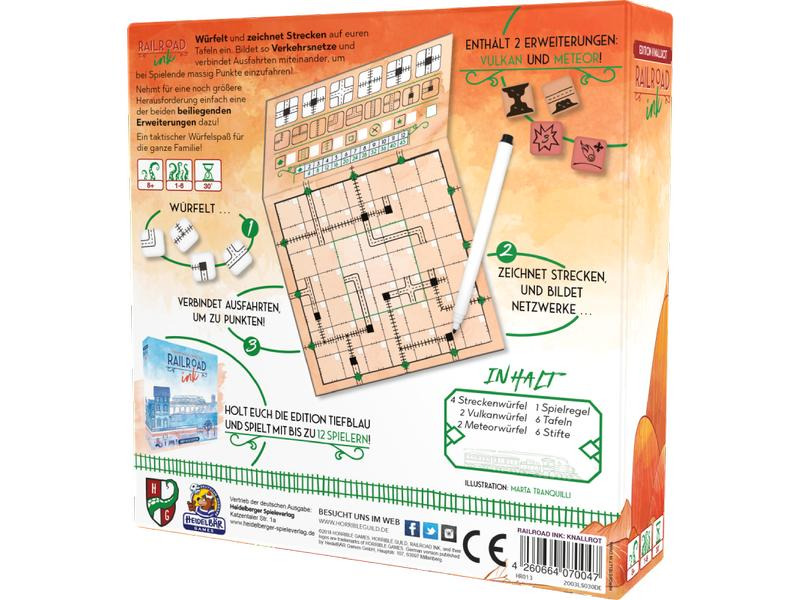 Fata Morgana Familienspiel Railroad Ink: Knallrot