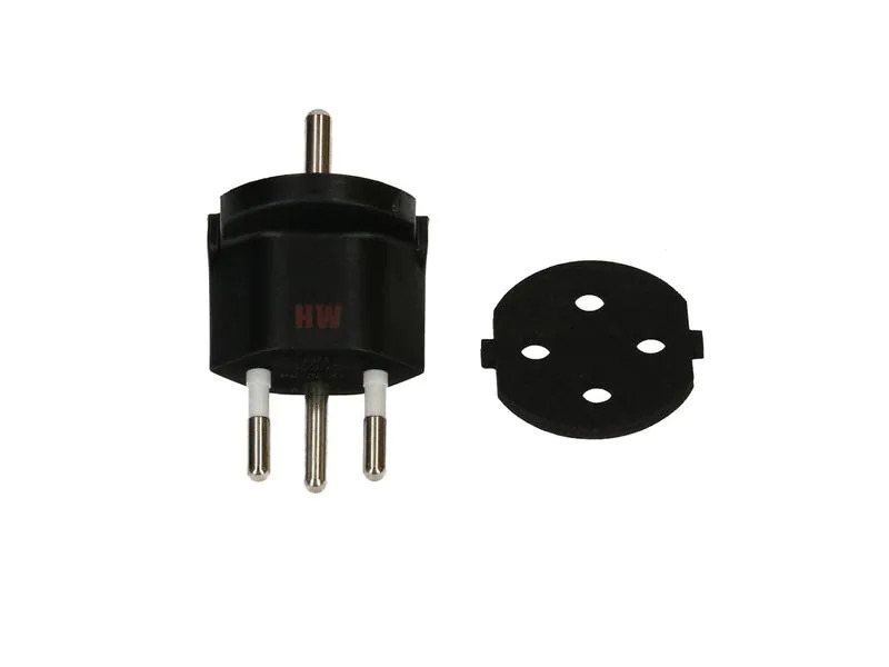 Max Hauri Fixadapter SchuKo Konturenstecker - T12 IP44 mit Moosgummi