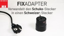 Max Hauri Fixadapter SchuKo Konturenstecker - T12 schwarz