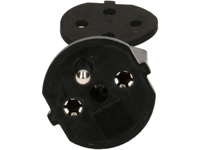 Max Hauri Fixadapter Schuko – T23 IP44, Schwarz