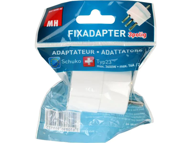 Max Hauri Fixadapter Schuko – Typ 23 Weiss