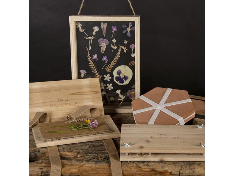 Esschert Design Blumen-und Kräuterpresse mit Bändern
