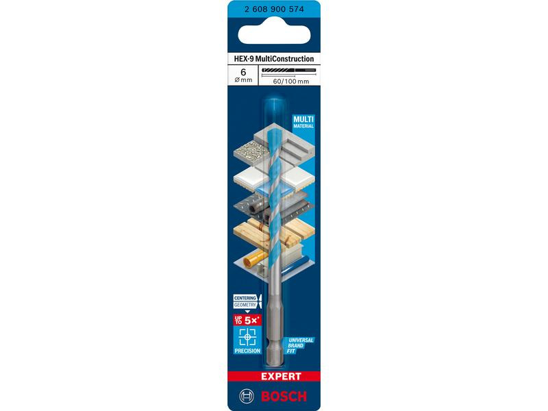 Bosch Professional Bohrer Expert HEX-9 MultiConstruction 6 x 60 x 100 mm