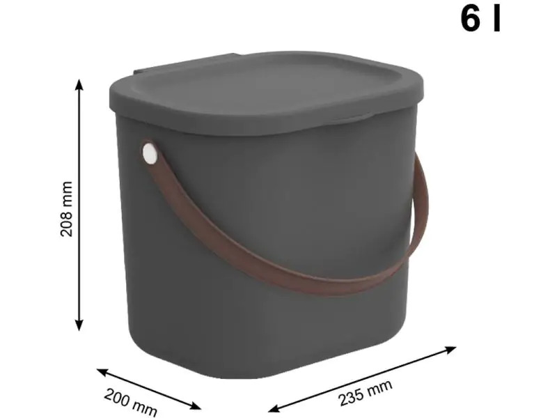 Rotho Aufbewahrungsbox Albula 6 l, Anthrazit