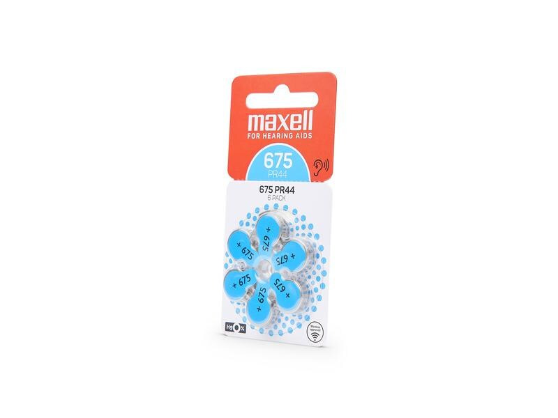 Maxell Europe LTD. Hörgerätebatterie PR44- 675, 6 Stück