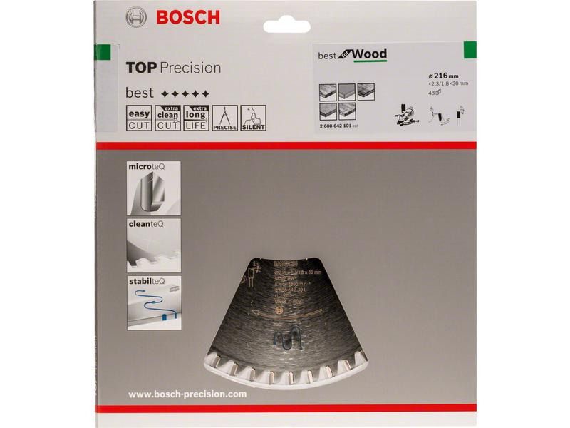 Bosch Professional Kreissägeblatt Best for Wood, 216 x 30 x 2.3 mm, Z 48