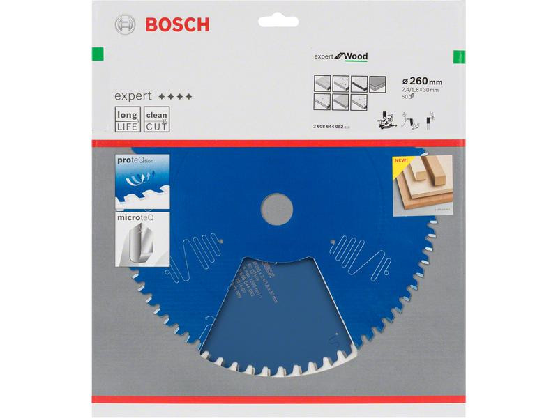 Bosch Professional Kreissägeblatt Expert for Wood, 260 x 30 x 2.4 mm, Z 60