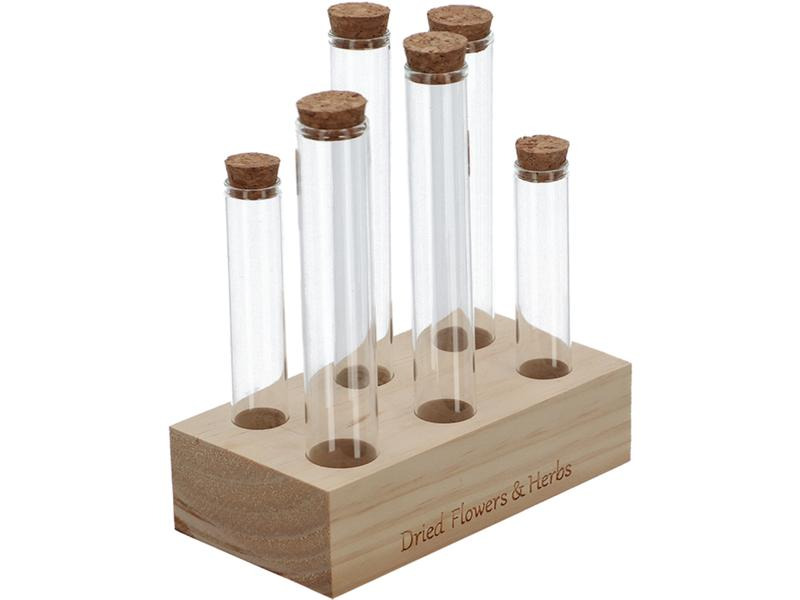 Esschert Design Vase Reagenzglas L 6 Gläser, 17.5 cm, Nature/Transparent
