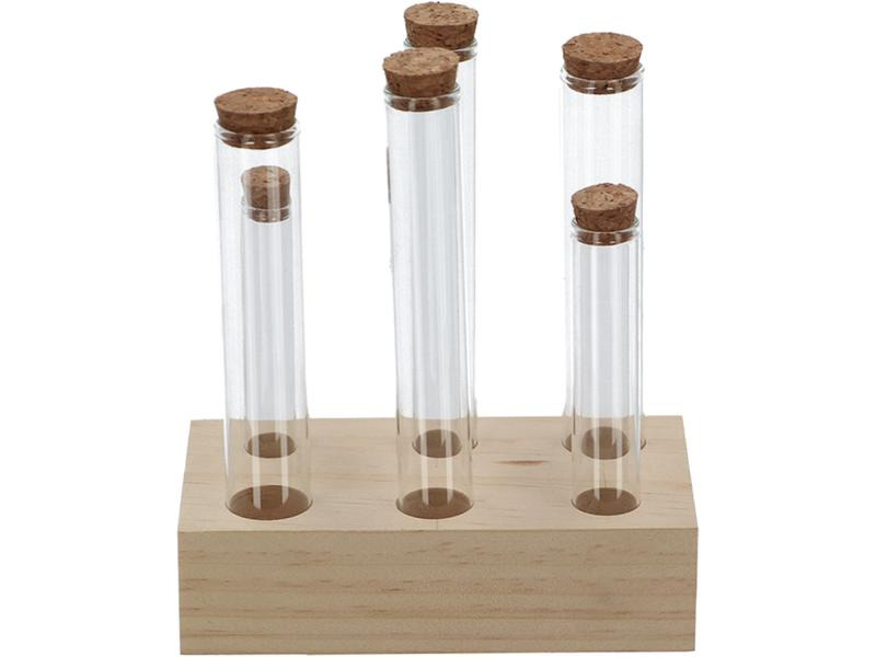 Esschert Design Vase Reagenzglas L 6 Gläser, 17.5 cm, Nature/Transparent