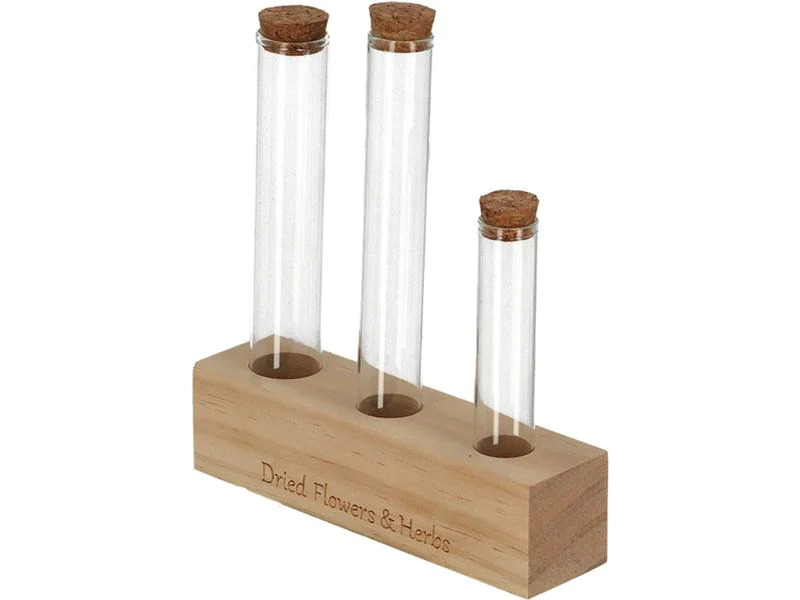 Esschert Design Vase Reagenzglas M 3 Gläser, 17.5 cm, Nature/Transparent