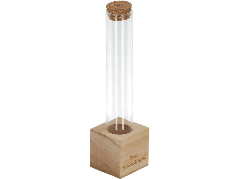 Esschert Design Vase Reagenzglas S 16.5 cm, Nature/Transparent