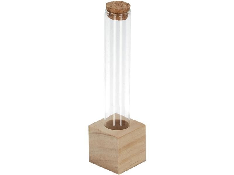 Esschert Design Vase Reagenzglas S 16.5 cm, Nature/Transparent