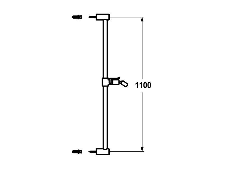 KWC Duschgleitstange FIT easy 1100 mm
