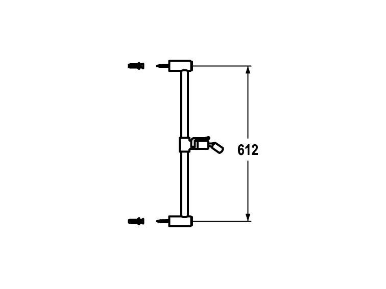 KWC Duschgleitstange FIT easy 612 mm