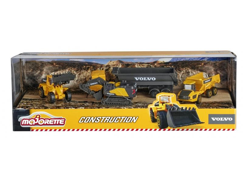 Majorette Baustellenfahrzeug Volvo Construction 4er-Geschenkset