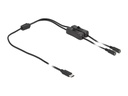 Delock Hohlstecker Kabel USB Type-C zu 2 x DC mit Schalter 1 m