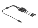 Delock Hohlstecker Kabel USB Type-C zu 3 x DC mit Schalter 1 m
