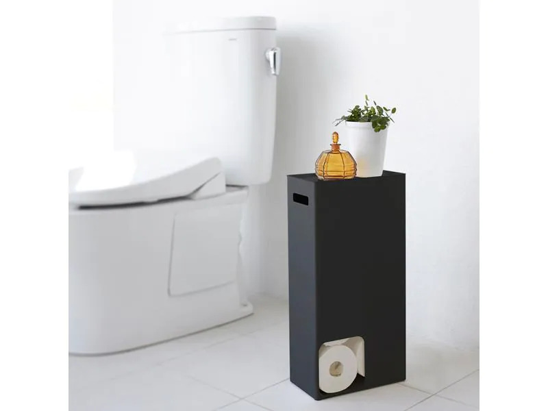 Yamazaki Toilettenpapierhalter Tower 48 cm, Schwarz