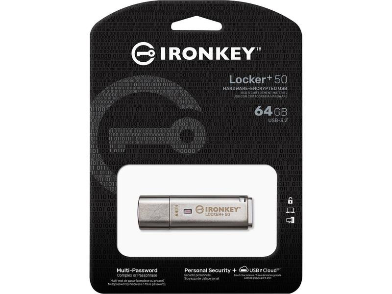 Kingston USB-Stick IronKey Locker+ 50 64 GB