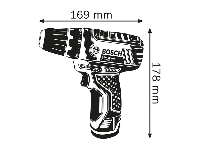 Bosch Professional Akku-Bohrschrauber GSR 12V-15 + L-Boxx Clic&amp;go Solo