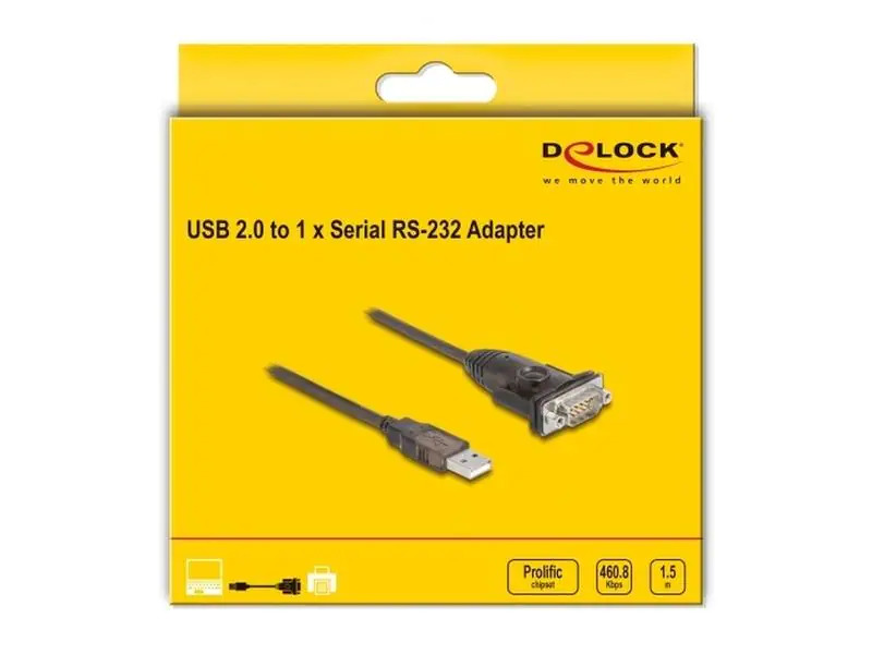 Delock Serial-Adapter 62645 USB Typ-A  zu RS-232 mit Muttern