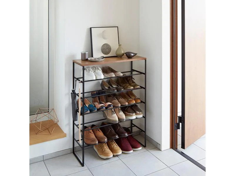 Yamazaki Schuhregal Tower 6-stufig, Schwarz