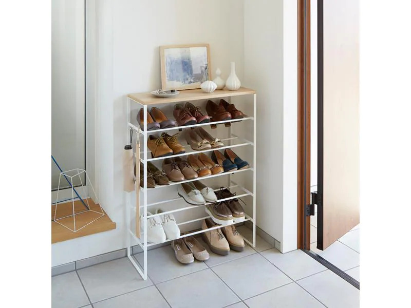 Yamazaki Schuhregal Tower 6-stufig, Weiss