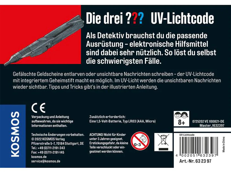 Kosmos Detektivausrüstung Die Drei ??? UV-Lichtcode