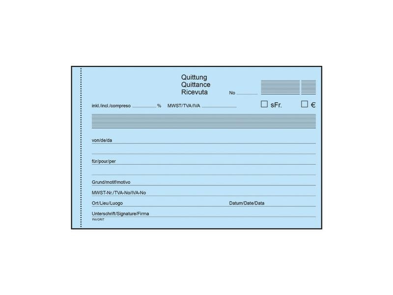 Favorit Durchschreibebuch A6 Quittungen, D/F/I, 50 x 2 Blatt