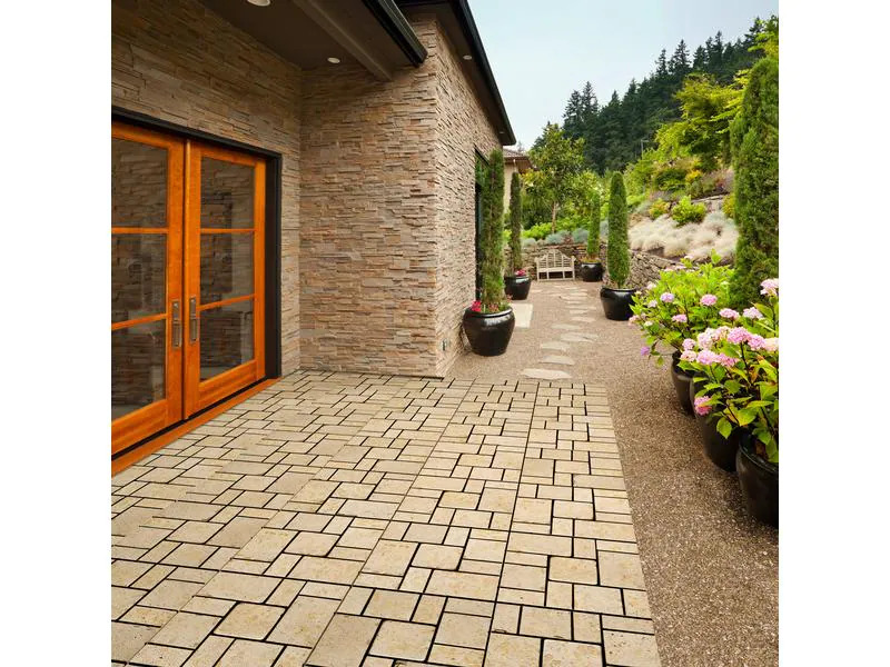 Florco Balkon-&amp; Terrassenplatten Stone Traveltine Roma, 4 Stk.
