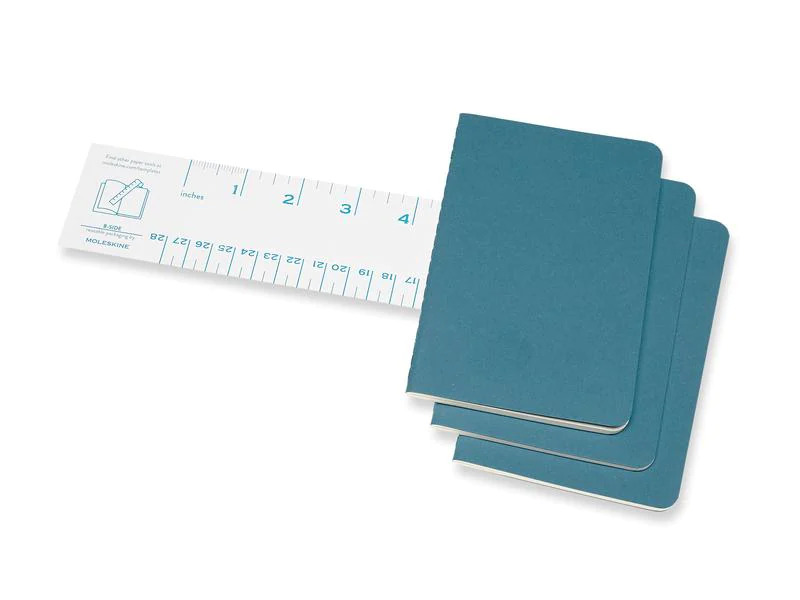 Moleskine Notizbuch Classic 9 x 14 cm, Blau, Blanko, 3 Stück