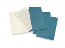 Moleskine Notizbuch Classic 9 x 14 cm, Blau, Blanko, 3 Stück