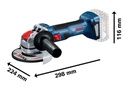 Bosch Professional Akku-Winkelschleifer GWX 18V-7 125 mm (C) X-LOCK solo CLC