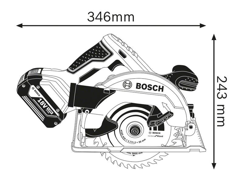 Bosch Professional Akku-Kreissäge GKS 18V-57 G L-Boxx Set