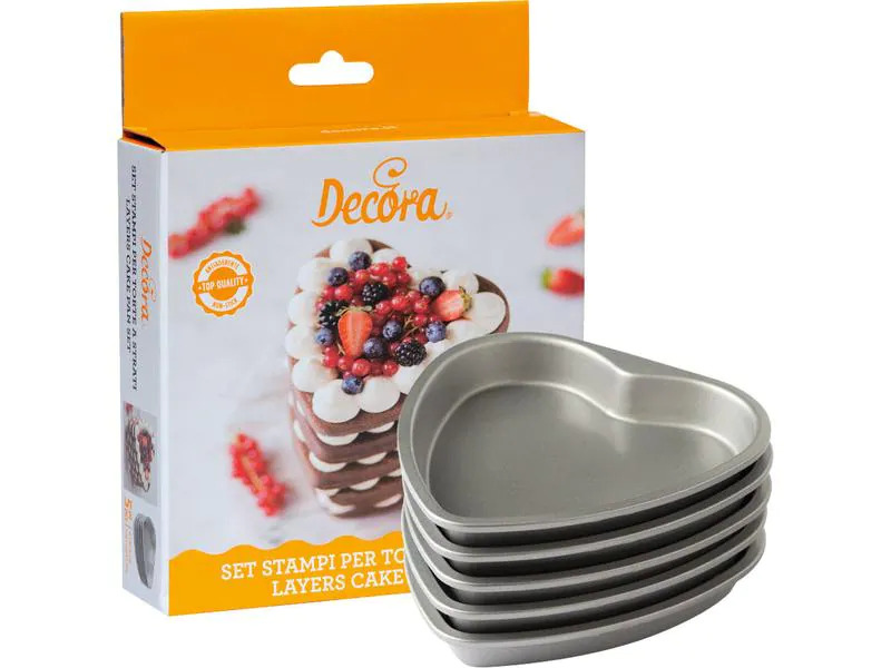 Decora Cake-Backform Herz , Ø 15 cm, Silber