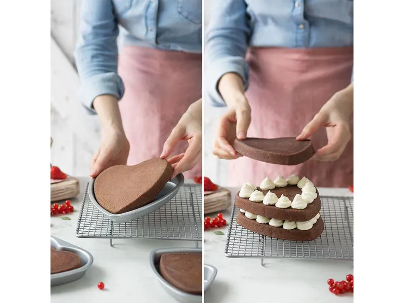 Decora Cake-Backform Herz , Ø 15 cm, Silber