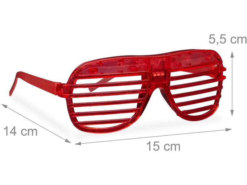 relaxdays Scherzartikel LED Partybrille sortiert 1 Stück, 5.5 x 15 cm