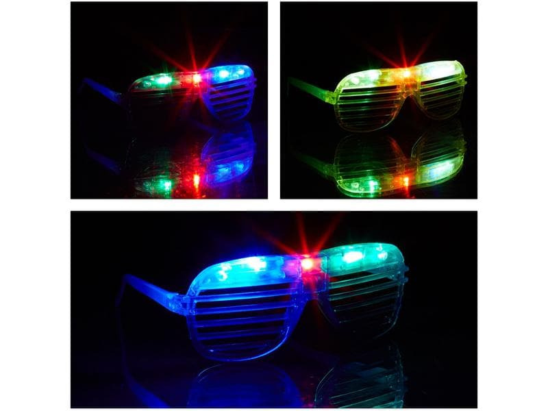 relaxdays Scherzartikel LED Partybrille sortiert 1 Stück, 5.5 x 15 cm