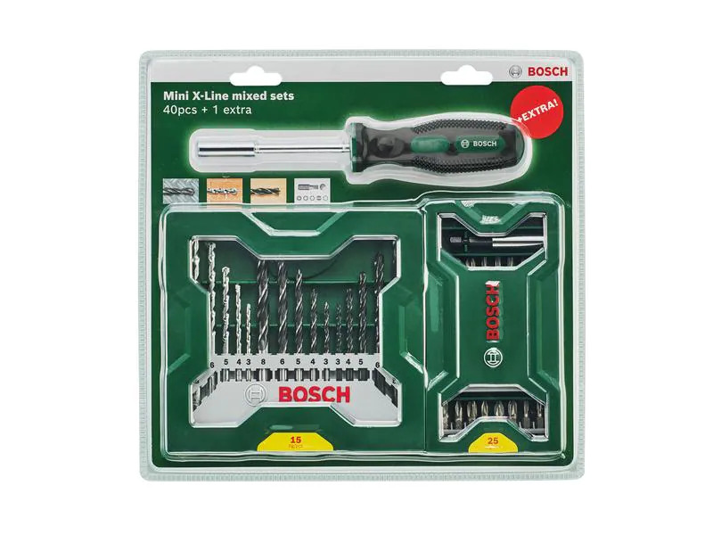 Bosch Bohrer-Set Mini X-Line, 25+15+1 Stück