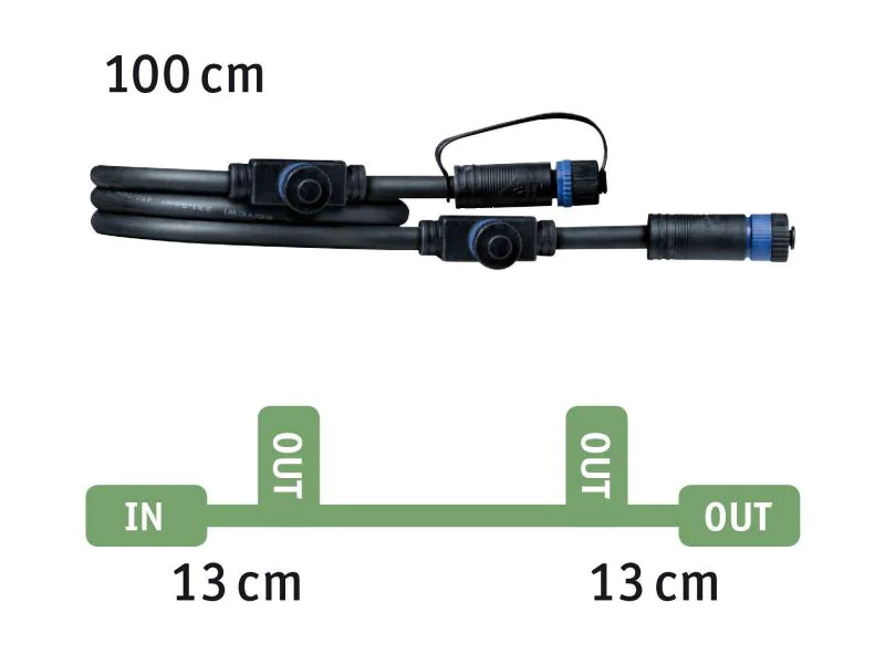 Paulmann Verbindungskabel Plug &amp; Shine 1 m mit 3 Anschlussbuchen