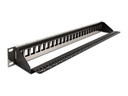 Delock Patchpanel Keystone 24 Port mit Entlastungsschiene 19 Rack