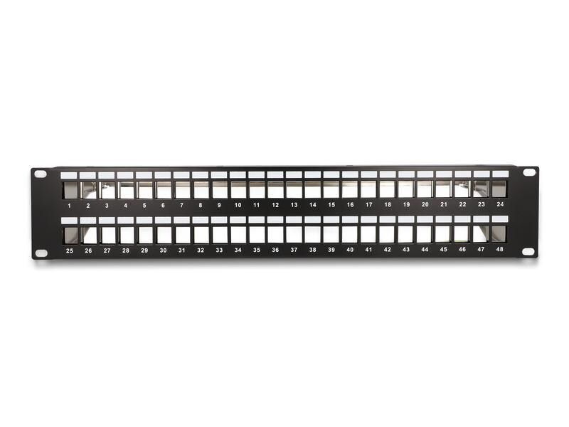 Delock Patchpanel Keystone 48 Port 2 HE 19 Rack