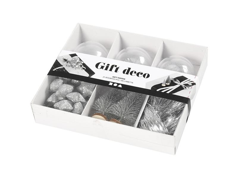 Creativ Company Weihnachtsdeko Silber, 21 assortierte Teile