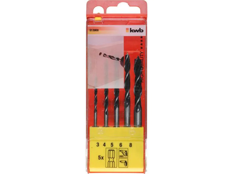 kwb Holzbohrer-Set 1/4 3-8 mm 5-teilig
