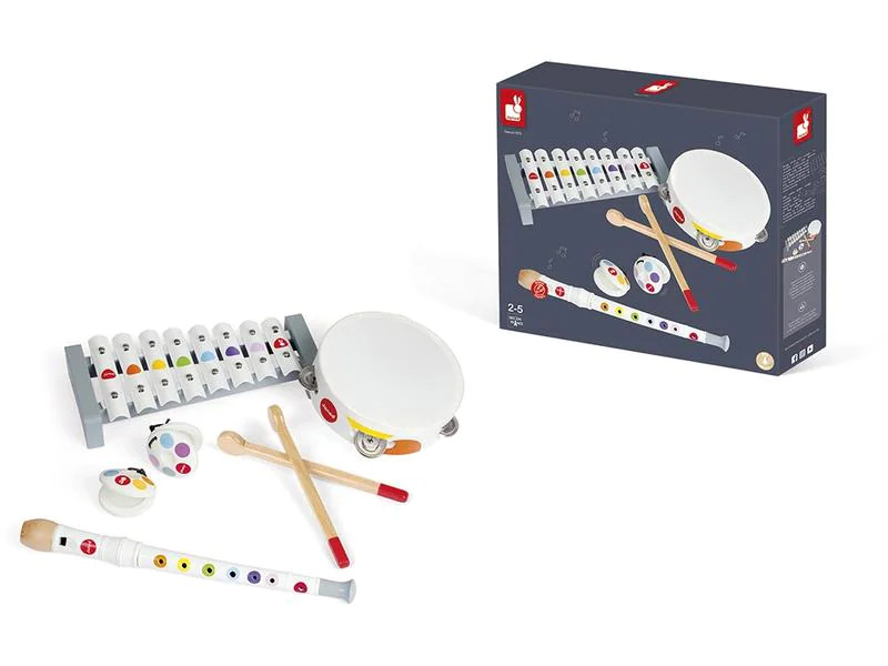Janod Musikinstrument Musik-Set Konfetti 4-teilig