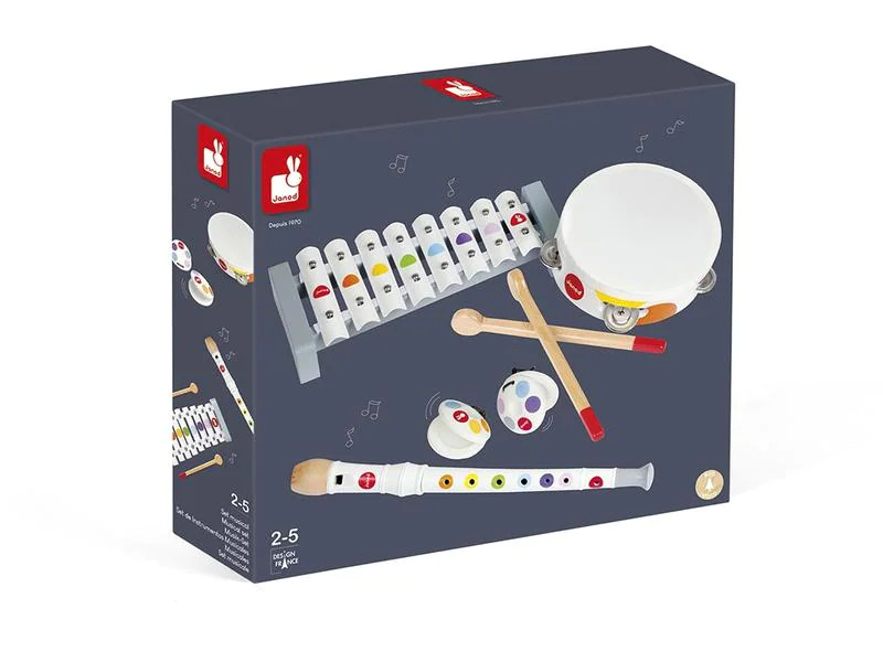 Janod Musikinstrument Musik-Set Konfetti 4-teilig