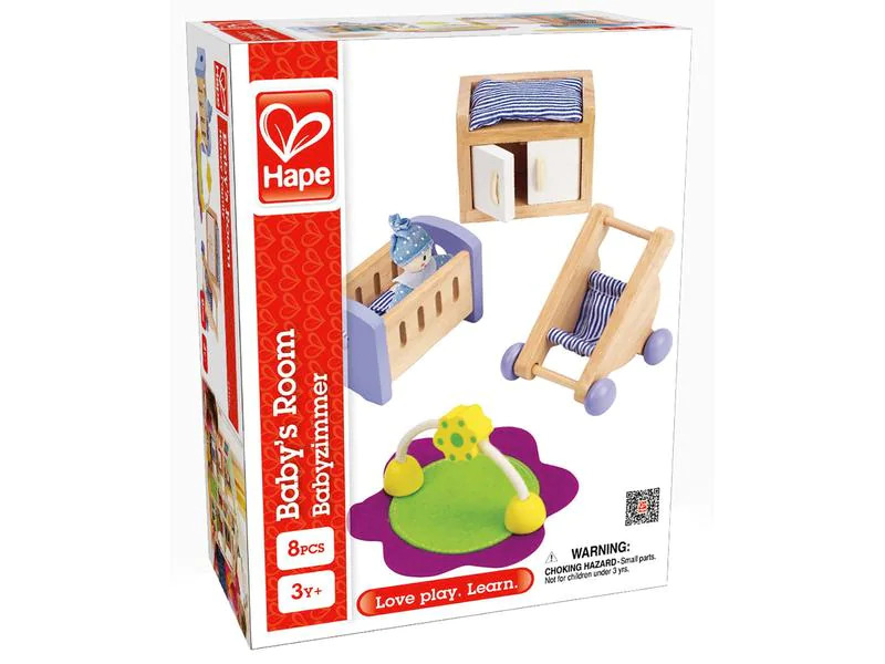 Hape Puppenhausmöbel Babyzimmer
