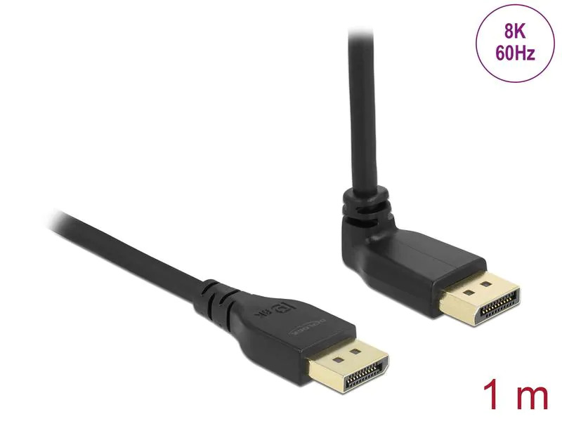 Delock Kabel Oben gewinkelt DisplayPort - DisplayPort, 1 m, 8K 60Hz